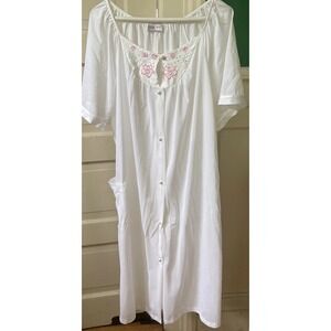 Vintage Kelly Reed Baby Doll Housecoat Size L Hankie Pocket Grannycore